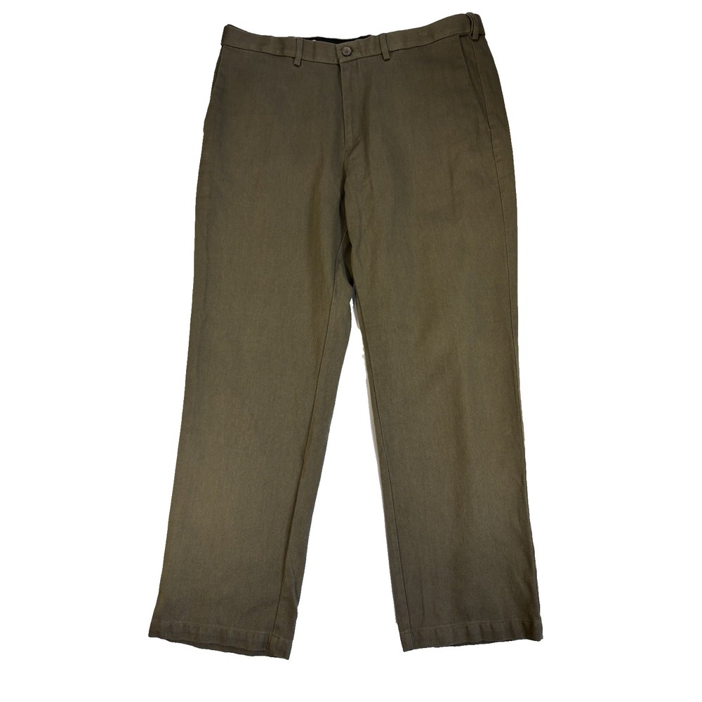 Haggar Men's 40X32 Classic Fit Brown Heathered Cord Trouser Pants Career Office